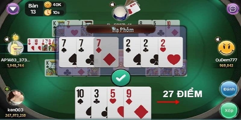 Cách tính điểm chi tiết nhất trong bài phỏm